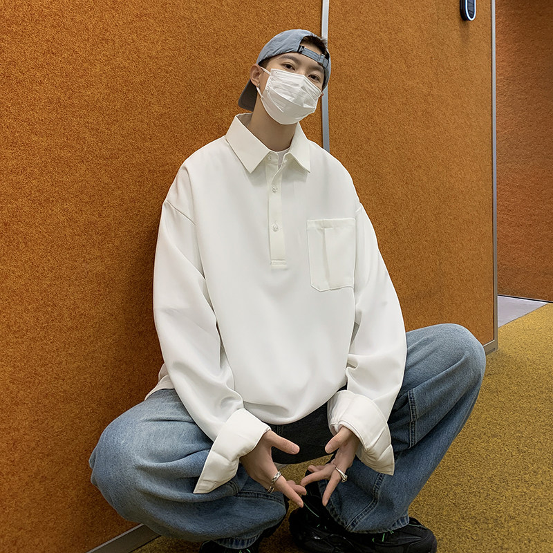 高品质秋款男长袖衬衫套头侧边开叉衬衣休闲外套CS91P40,男装衬衫,星座1013-1