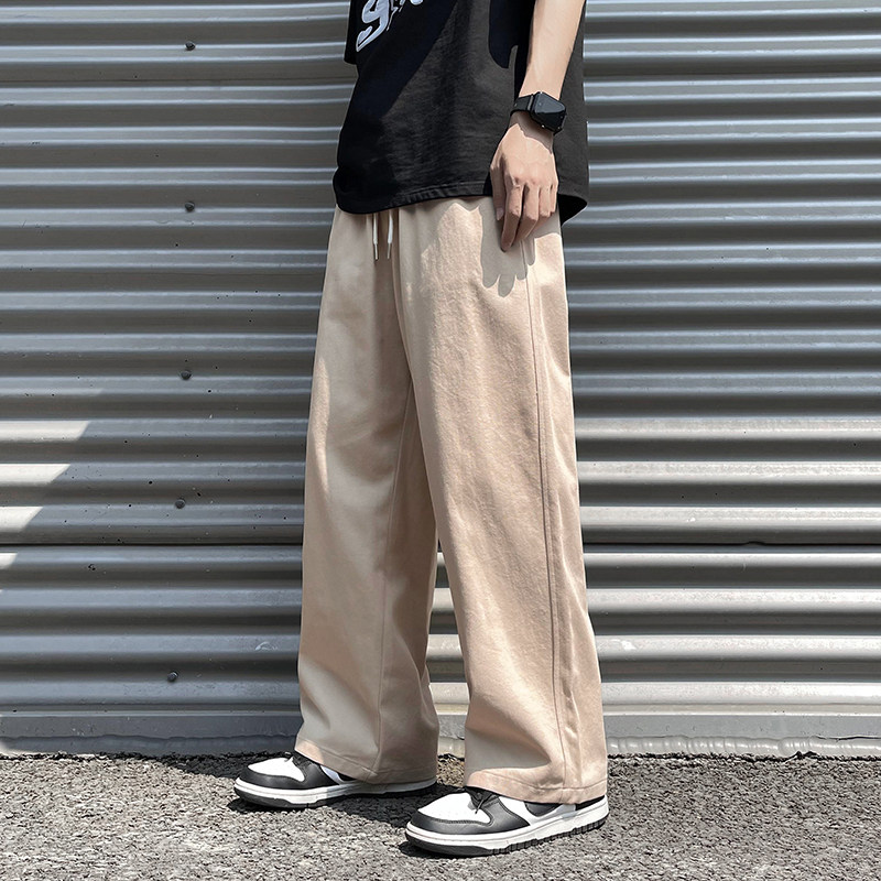 港风夏款男休闲裤纯棉卡其色直筒宽松长裤h931P35,男装休闲裤,星座1013-1
