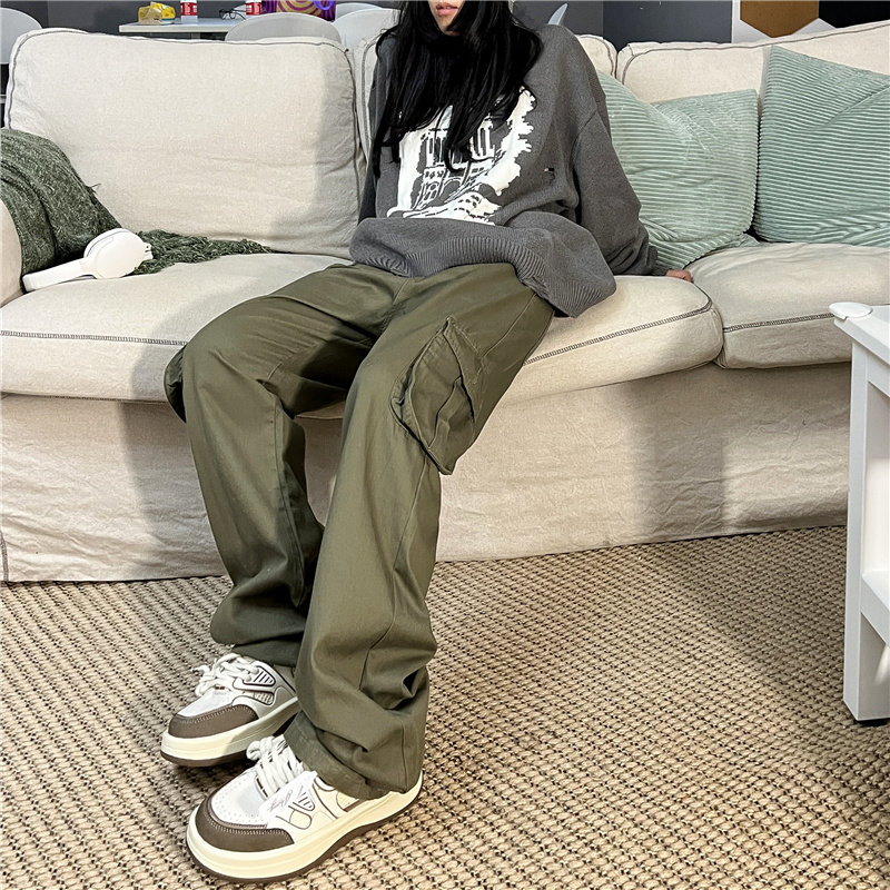 港风秋款男休闲裤工装裤拉链大口袋情侣女裤宽松长裤h207P50,男装休闲裤,星座1013-1