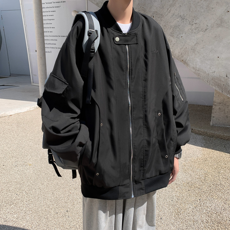 春夏男夹克棒球领拉链口袋字母印花按扣冲锋衣外套JK1055P60,男装夹克,星座1013-1