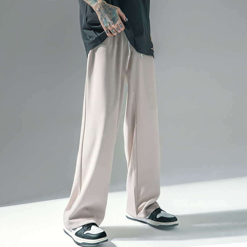 夏款男休闲裤冰丝滑透气直通坠感长裤加大码M-5XL h788 P18图片