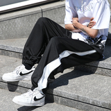 2022港风春夏款男束脚裤拉链拼接款百搭休闲九分裤h052P35，男装休闲裤，星座1013-1