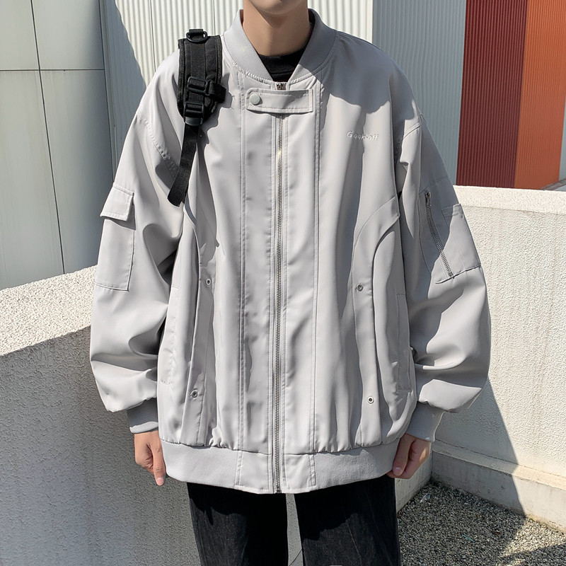 春夏男夹克棒球领拉链口袋字母印花按扣冲锋衣外套JK1055P60,男装夹克,星座1013-1