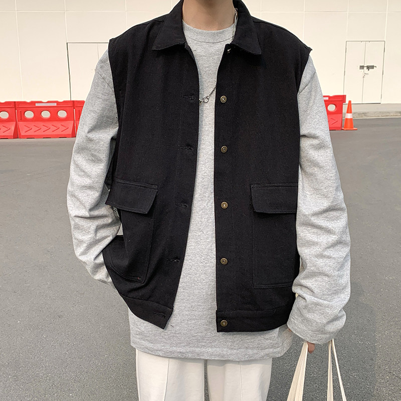 港风春韩版男立领马甲背心工装大口袋单排扣无袖坎肩外套MJ23P45,男装背心/马甲,星座1013-1