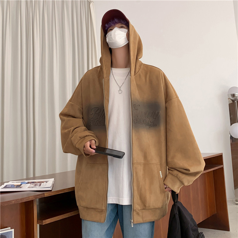 高品质秋款男夹克连帽卫衣字母刺绣渐变色冲锋衣外套wy762,男装夹克,星座1013-1