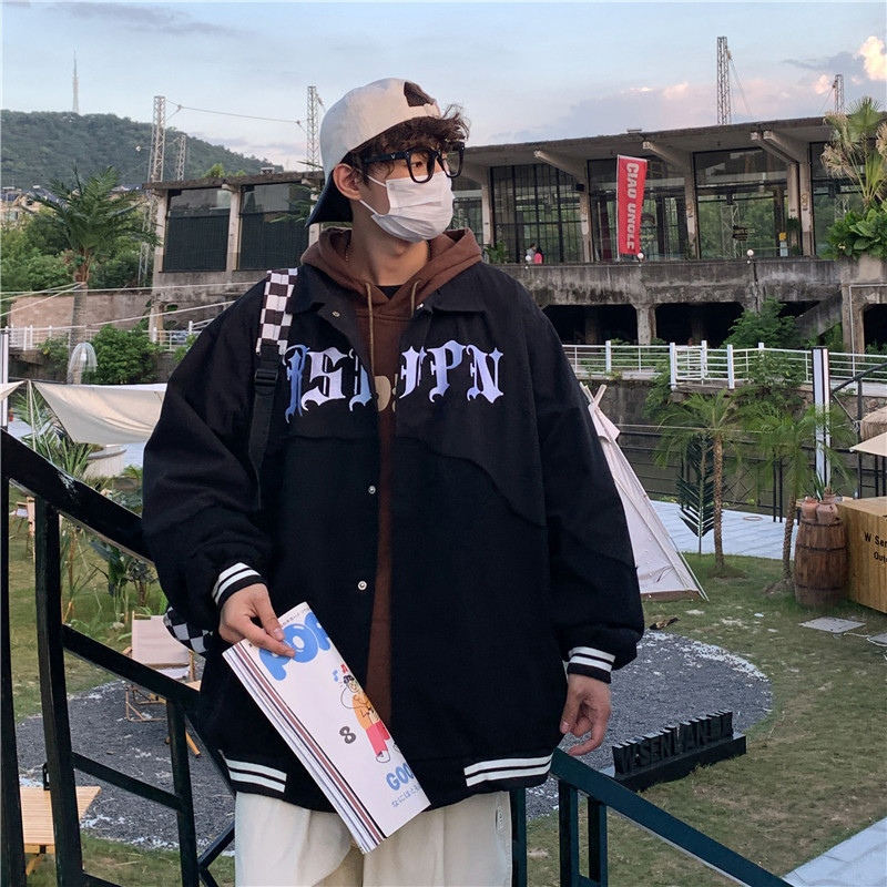 克莱因蓝秋款男夹克字母印花条纹牛仔拼休闲外套JK8516P60,男装夹克,星座1013-1