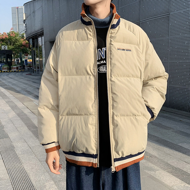 港风冬款男加厚面包服立领棒球服宽松大码棉衣保暖棉袄M33,男装棉衣,星座1013-1