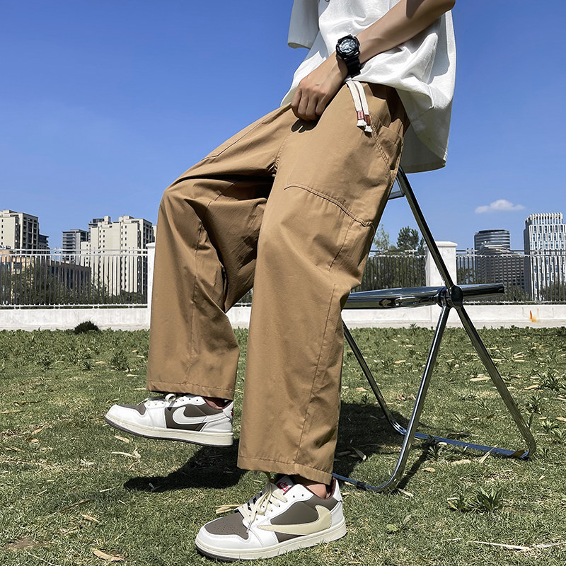 夏款男工装裤拼接大口袋宽松纯棉休闲长裤h2906 P45图片