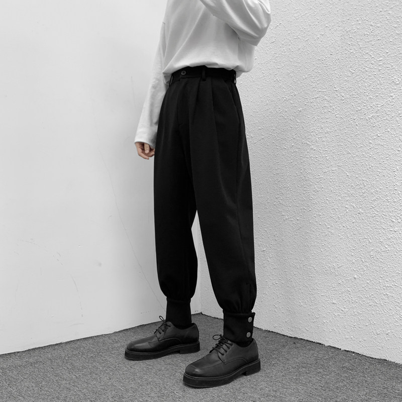 2022港风春款男裤小脚西裤束脚纽扣休闲九分裤h2988P40,男装休闲裤,星座1013-1