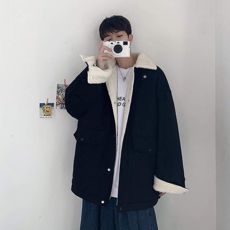 冬款男棉衣羊羔毛加厚加绒宽松工装夹克外套M65,男装棉衣,星座1013-1