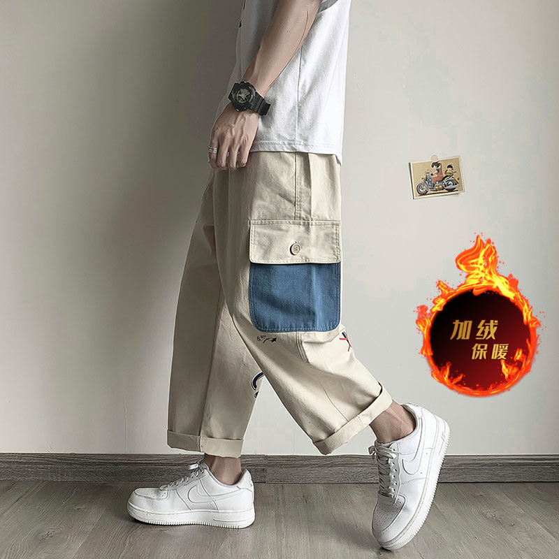 加绒加厚冬款男休闲裤印花工装大口袋h631P35加绒P45,男装休闲裤,星座1013-1