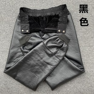 中老年防风保暖真皮内胆男女高腰轻便羊毛棉裤 冬季 皮毛一体羊皮裤