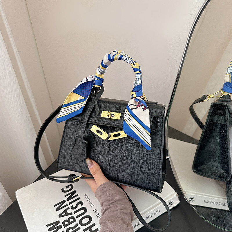 时尚小包包女丝巾手提包欧美潮女包新款凯莉包气质单肩斜挎包