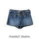 衣橱复古配腰带牛仔短裤 低腰性感时尚 显瘦a字裙裤 甜酷辣妹 夏季
