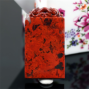 桂林鸡血玉无事牌吊坠特级大红袍乾坤料正品天然玉石平安牌挂件