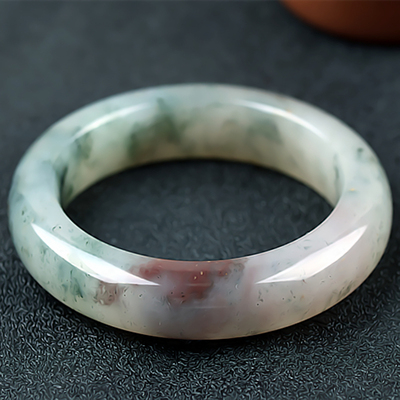 桂林鸡血玉手镯冰种三彩紫罗兰贵妃料55圈口正品天然广西玉石镯子