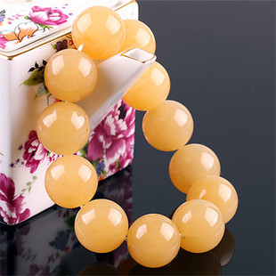 桂林鸡血玉手链冰种鸡油黄田湾地皇料19mm正品广西天然玉石手串男