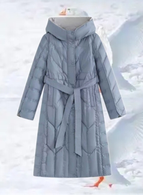 【蓝粉佳人95鹅绒服】商场清货显瘦长款鹅绒外套LD969