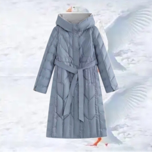 【蓝粉佳人95鹅绒服】商场清货显瘦长款鹅绒外套LD969