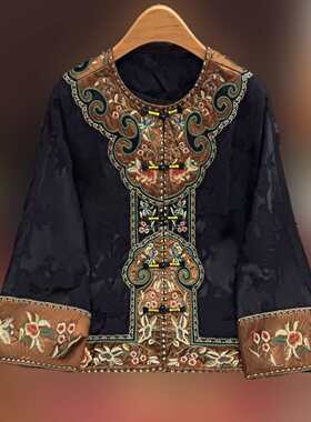 高定【重工刺绣开衫外套】桑蚕丝新中式开衫国风复古外套al009