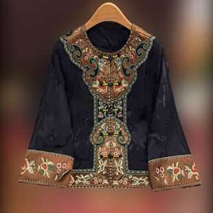 高定【重工刺绣开衫外套】桑蚕丝新中式开衫国风复古外套al009