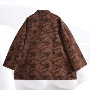 【桑蚕丝油丝八达运双面穿上衣】香云纱双面穿圆领外套dz326