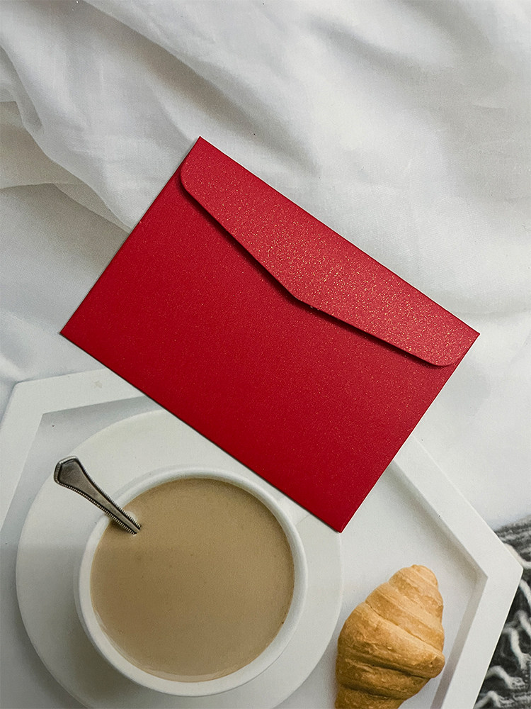 30个红色信封3号5号7号9号a4封套春节新年红包紫红大红闪金中国红