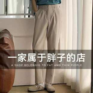 高级西裤男士老钱风双褶松紧垂感微锥商务休闲裤百搭免烫雅痞帅