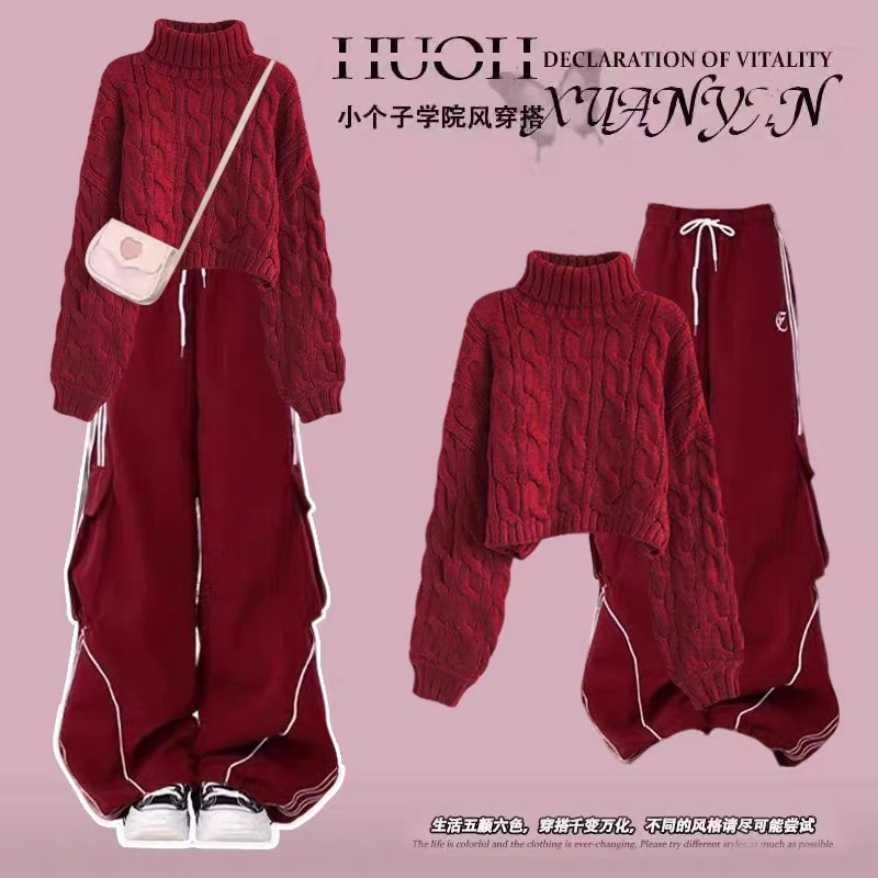 过年战袍套装女秋季本命年新款潮