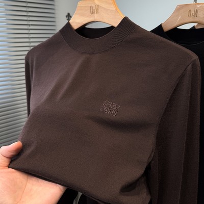 高端品牌刺绣超细100精纺绵羊毛