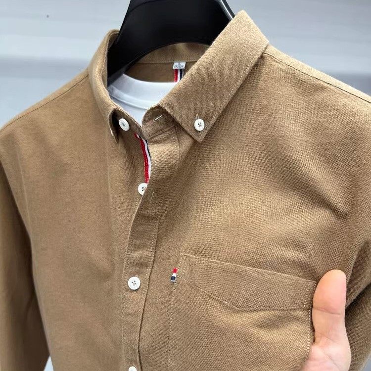 工艺精湛！无可挑剔！色织衬衫男长袖春秋季牛津纺三色条纹衬衣,男装,秀禾服,淘宝优惠券,粉丝福利购,淘宝优惠卷