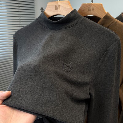 高级感麦穗刺绣磨毛德绒半高领打