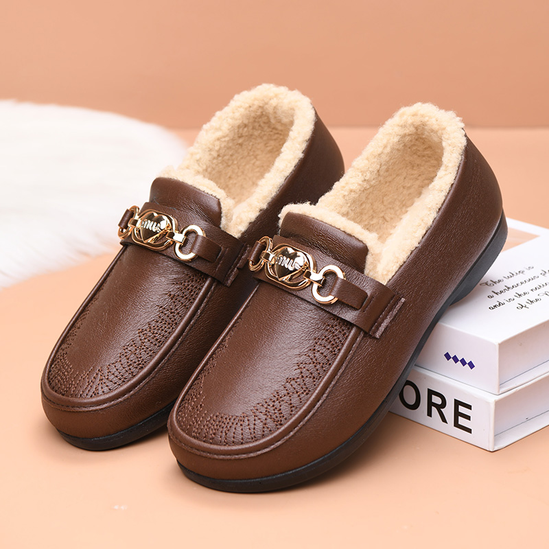 冬季老北京棉鞋女保暖加厚皮面