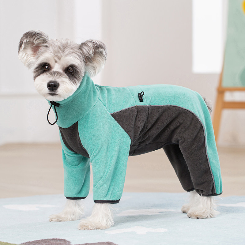 宠物狗狗衣服秋冬装比熊雪纳瑞泰迪中小型犬拼色可调节小狗四脚衣