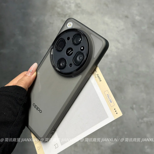 韩系ins适用OPPOfindx9ultra手机壳x9spro简约高级感透黑软壳findx8s+/x7ultra/x6pro镜头全包防摔x8ul保护套