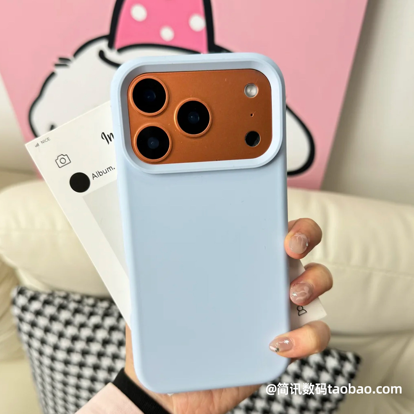 INS天空蓝液态硅胶手机壳适用苹果iPhone17proMax大孔镜框16/15软糯橡皮擦感14耐脏保护套纯色高级感防摔