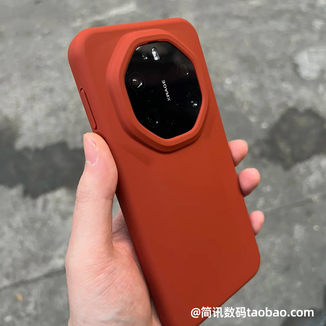 栗子棕INS秋冬红色适用Mate80RS手机壳液态硅胶80ProMax全包保护套耐脏70/60/50/40rs保时捷设计橡皮擦亲肤感