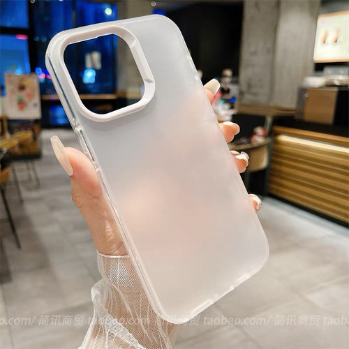 vivoIQOO12软胶简约磨砂白透明套