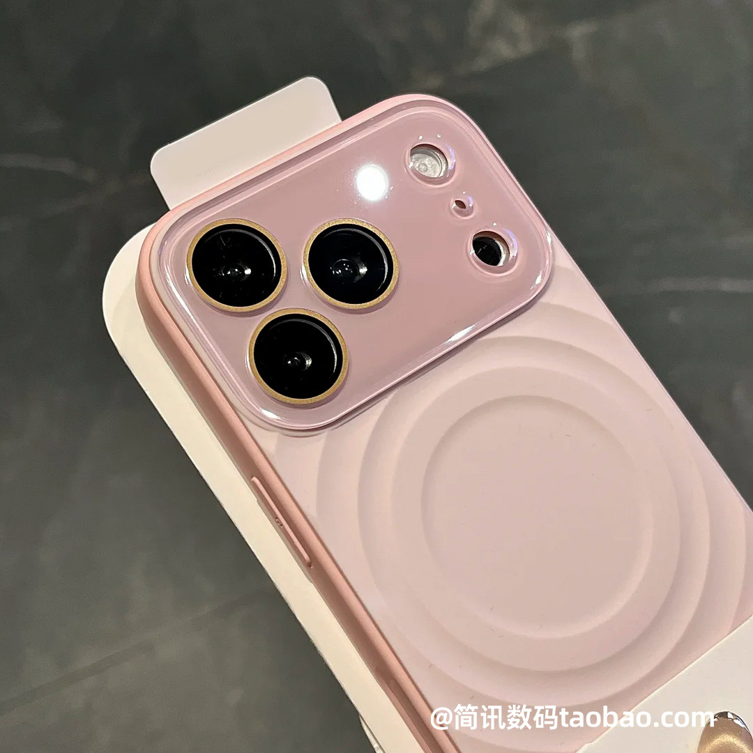 INS粉白色少女心适用iphone苹果17手机壳立体水波纹17ProMax无线充电保护套16pro镜头全包15液态硅胶波漾外壳