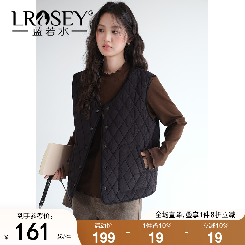 蓝若水韩系设计感显瘦马甲上衣