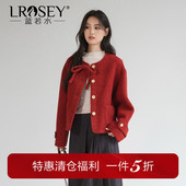 女装 复古羊毛呢小香风外套胖mm冬装 新款 蓝若水大码 宽松短款 呢大衣