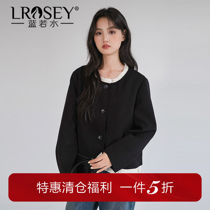 蓝若水大码女装法式小香风木耳边外套胖mm春季新款气质轻奢上衣,女装/女士精品,常规大码外套,淘宝优惠券,粉丝福利购,淘宝优惠卷