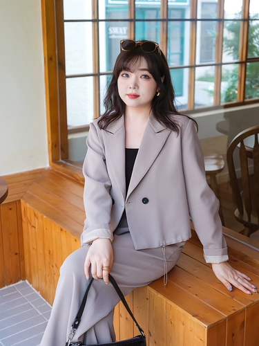 Весенний костюм, короткие штаны, комплект, большой размер, тренд сезона, высокая талия