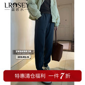 胖MM垂感显瘦小个子休闲裤 蓝若水大码 子 春装 新款 女装 加绒束脚卫裤