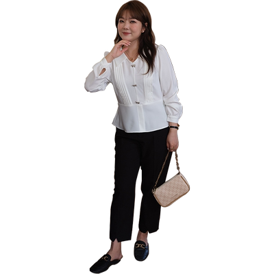 蓝若水气质时尚衬衫高级通勤上衣