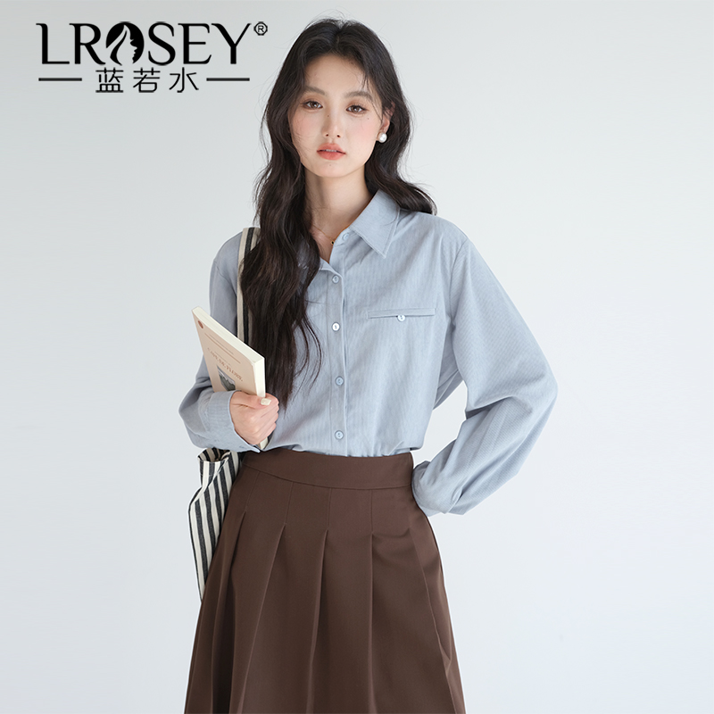 蓝若水韩版宽松衬衫显瘦外套上衣