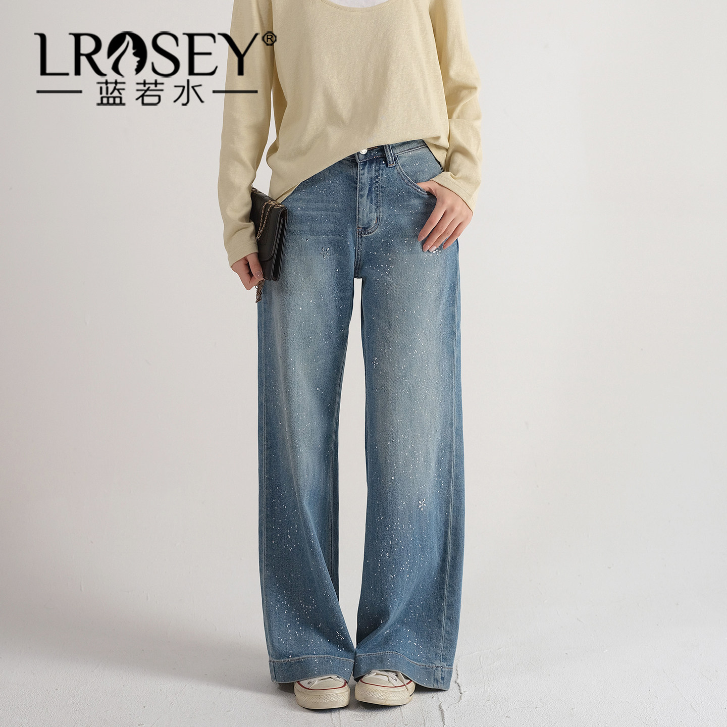 【春装上新 喜欢请加购】蓝若水大码女装重工烫钻直筒阔腿牛仔裤,女装/女士精品,大码裤装,淘宝优惠券,粉丝福利购,淘宝优惠卷