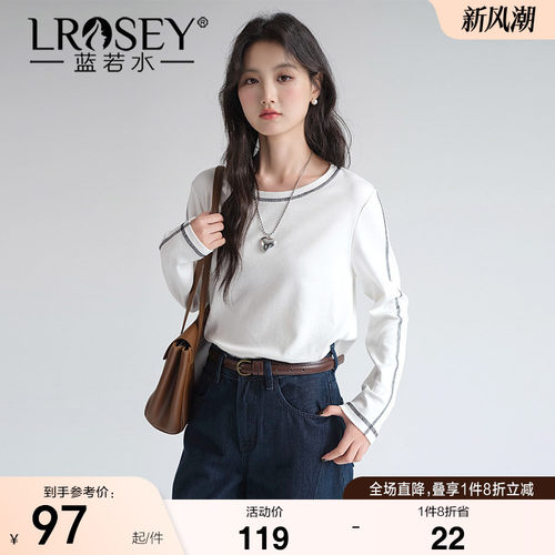 蓝若水设计感休闲T恤宽松显瘦