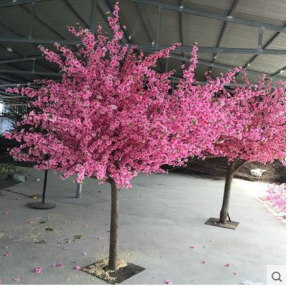 仿真桃花树许愿树桃花枝大厅办公区户外装饰假树新年年会花树包邮