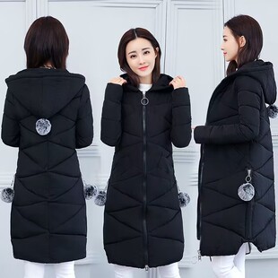 新品羽绒棉服冬装反季棉衣女中长款韩版修身显瘦百搭棉袄大码